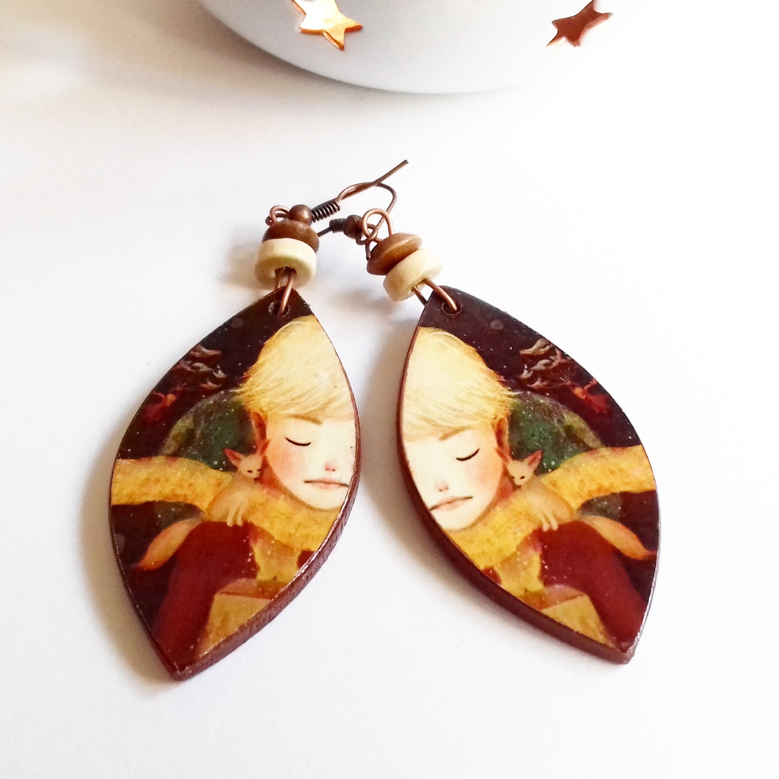 Colorful Decoupage Wood Jewelry by UnaNinaHandMade / The Beading Gem