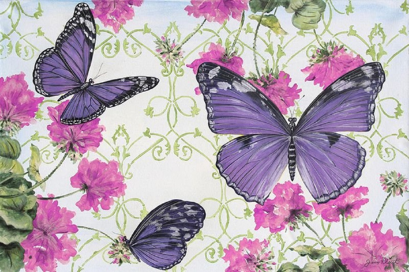 Иллюстрация для декупажа с бабочками