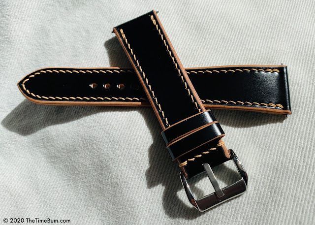 inthebagcrafts Shell Cordovan leather watch strap inthebagcrafts Shell Cordovan leather watch strap