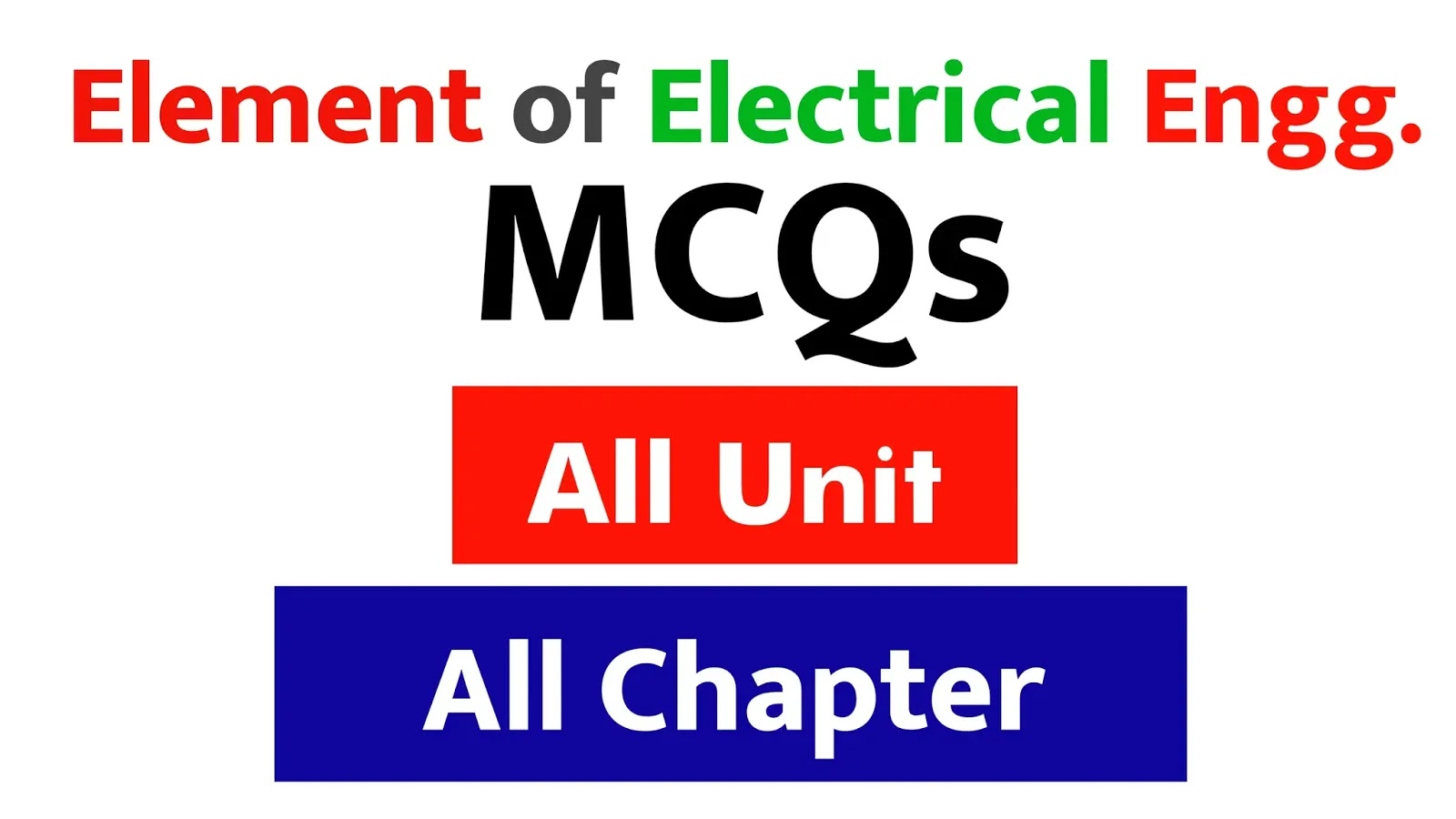 Element of Electrical Engineering MCQs Ischeme MCQs MSBTE