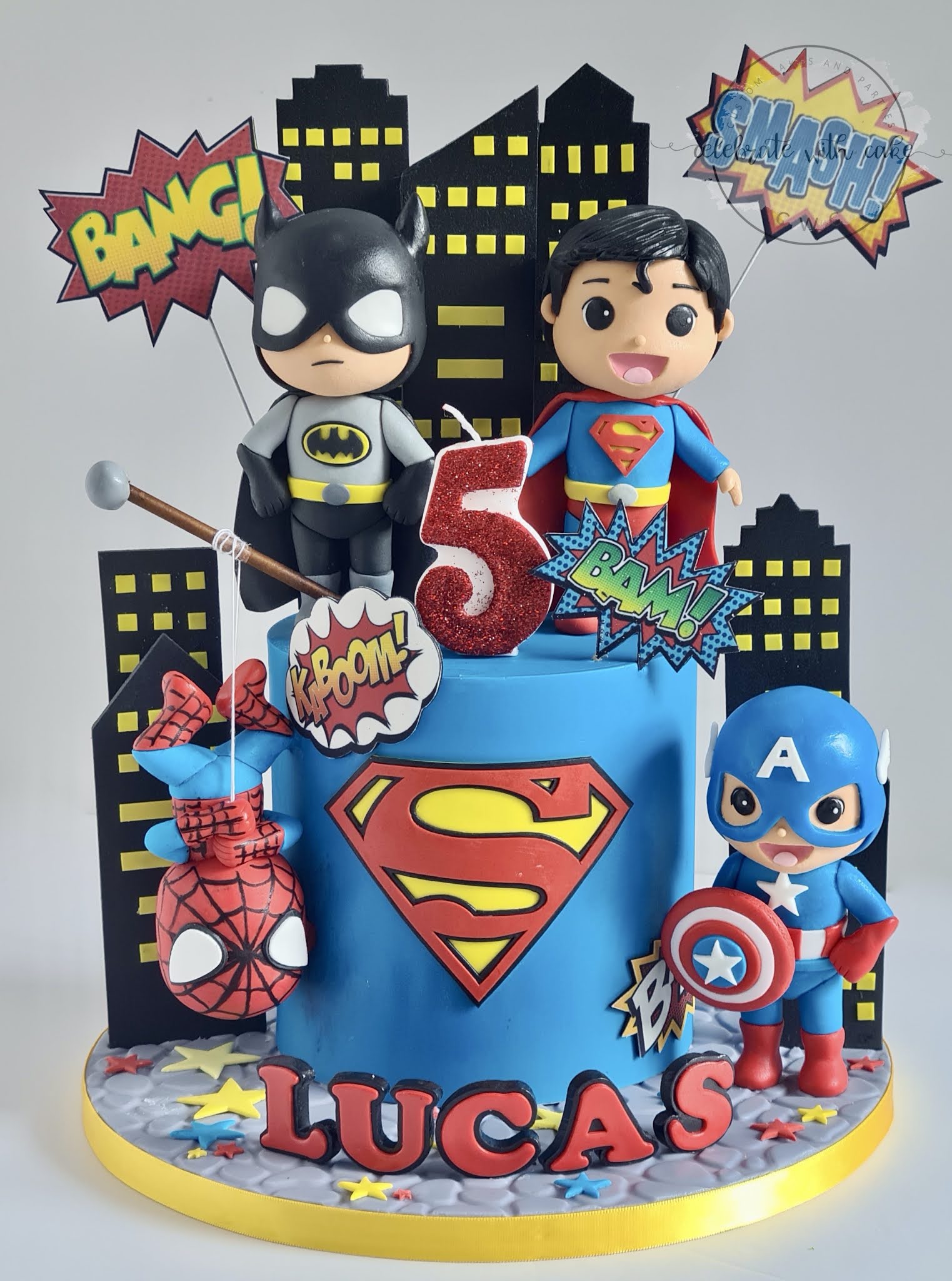 Celebrate with Cake!: Superheroes single tier Cake