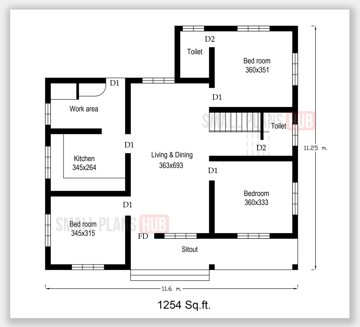 Three Kerala Style Small House Plans Under 1250 Sq.ft