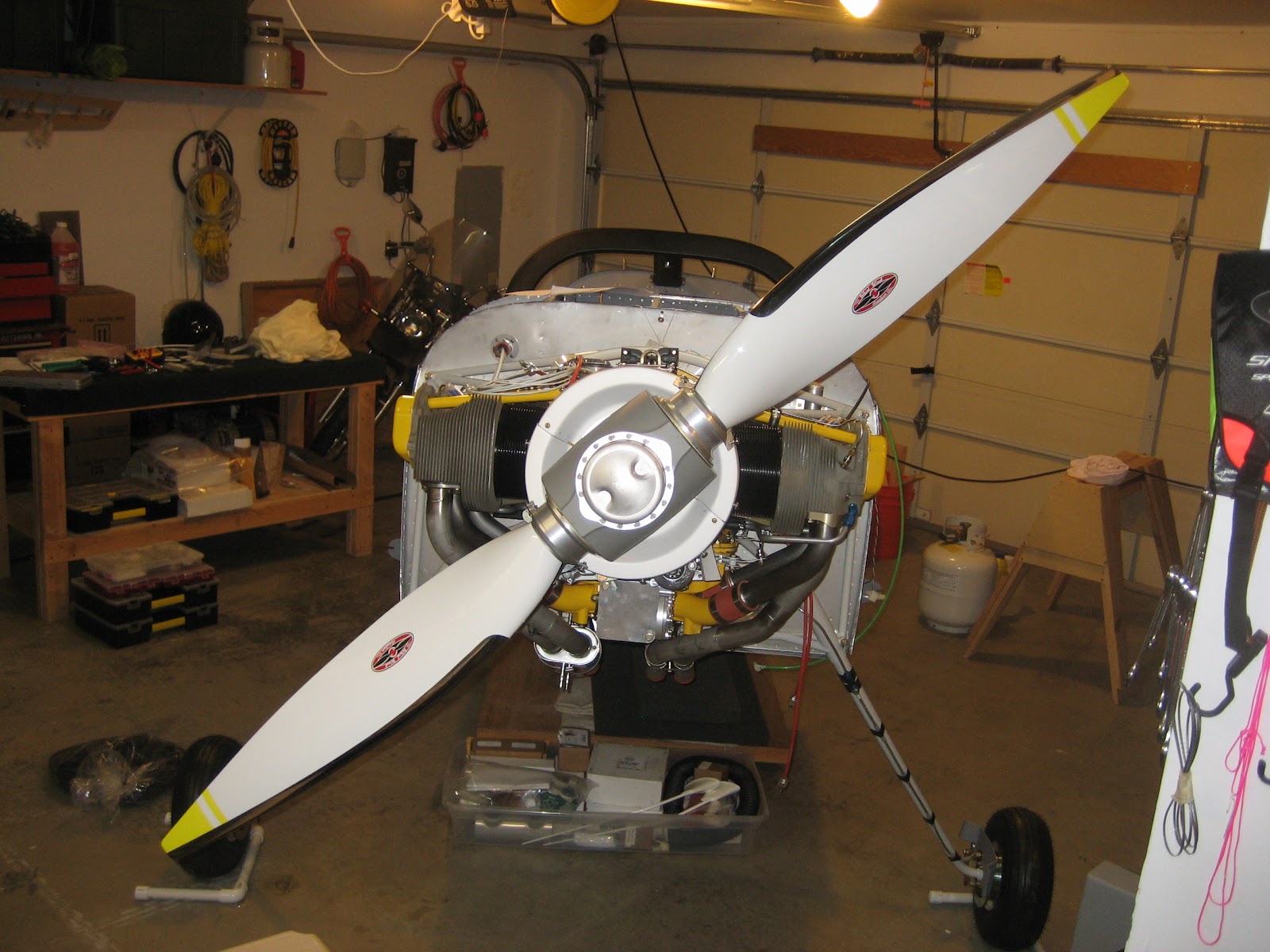 Chad and Bekah's RV-7: Propeller, Exhaust, and engine control work