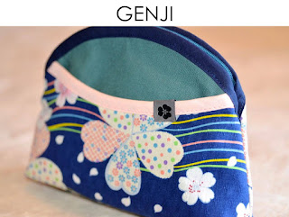 Kosmetiktasche Genji aus japanischen Stoffen von Noriko handmade, handgemacht, Einzelstück, Unikat, Schminktäschchen, Design