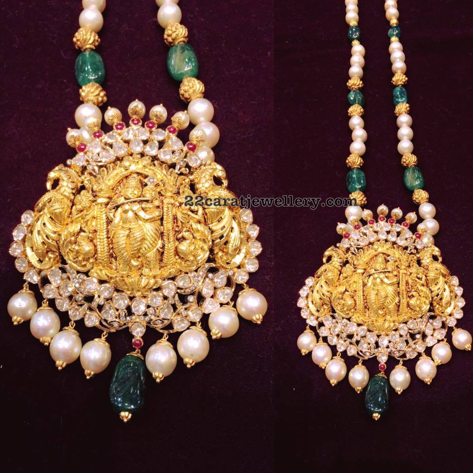 Lord Krishna Pendant with Beads Jewellery Designs