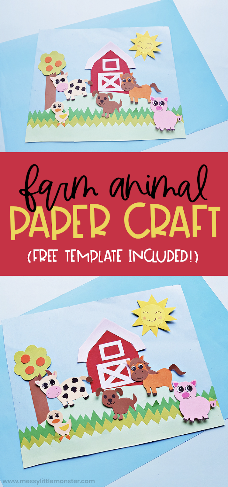 Farm Animal Craft with Template Messy Little Monster Farm Animal Craft with Template Messy Little Monster