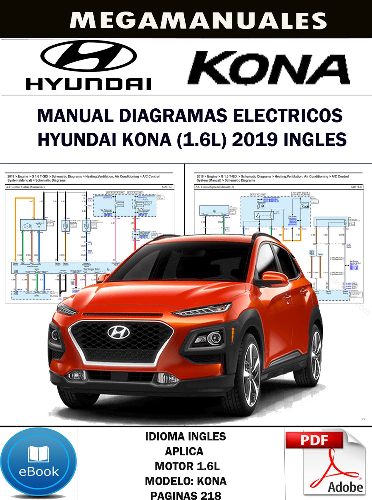 Manual Diagramas Electricos Hyundai Kona 1.6L 2019 Ingles Manuales De