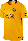 FCバルセロナ 2015-16 ユニフォーム-Nike-アウェイ-黄色