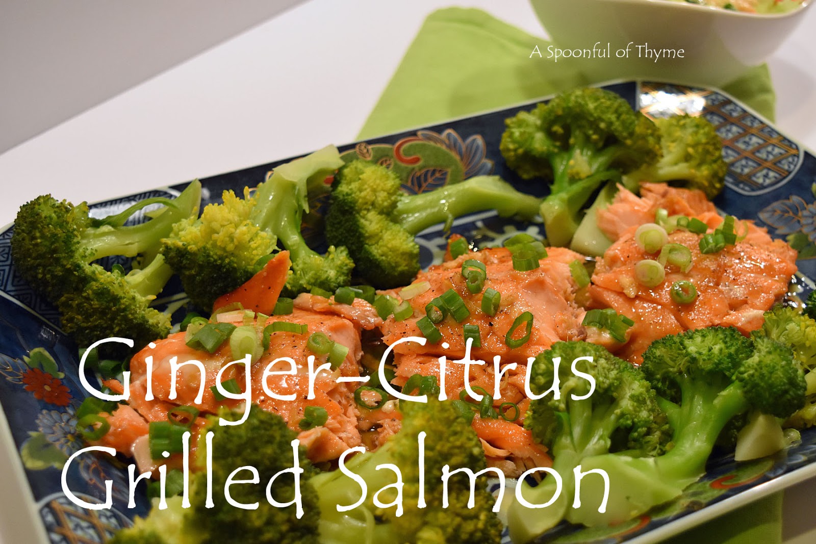 GingerCitrus Grilled Salmon and Salad with GingerMiso Dressing....It