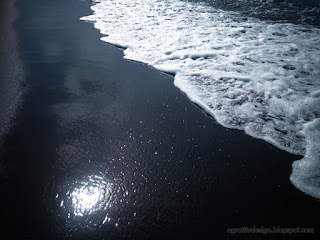 Sea Wave Bubbles And Reflection Of Sunlight On Wet Beach Sand At The Village North Bali Indonesia