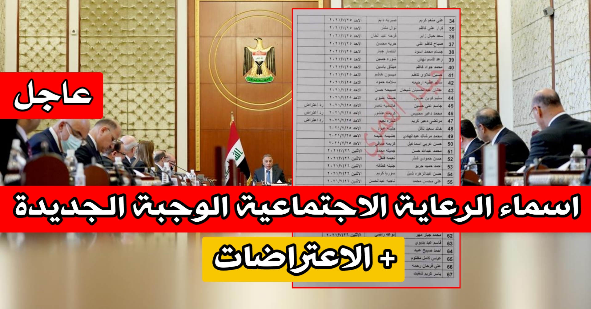 اسماء الرعاية الاجتماعية والعاطلين الوجبة الجديدة لمعرفة اسمك ادخل هنا ...