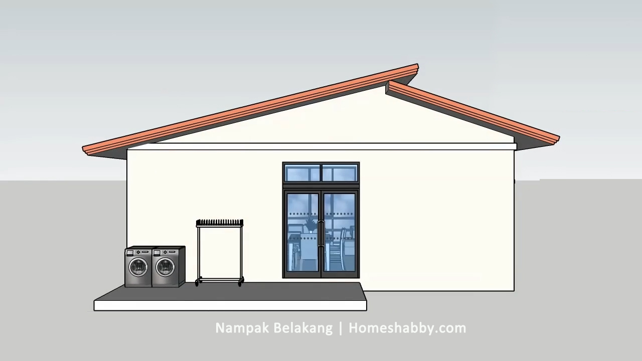 Desain dan Denah Rumah Minimalis Ukuran 9 x 7 M dengan 3 Kamar Tidur