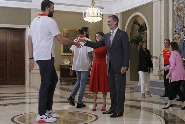 King Felipe and Queen Letizia received the Spanish Basketball team following their victory in the 2019 FIBA in China