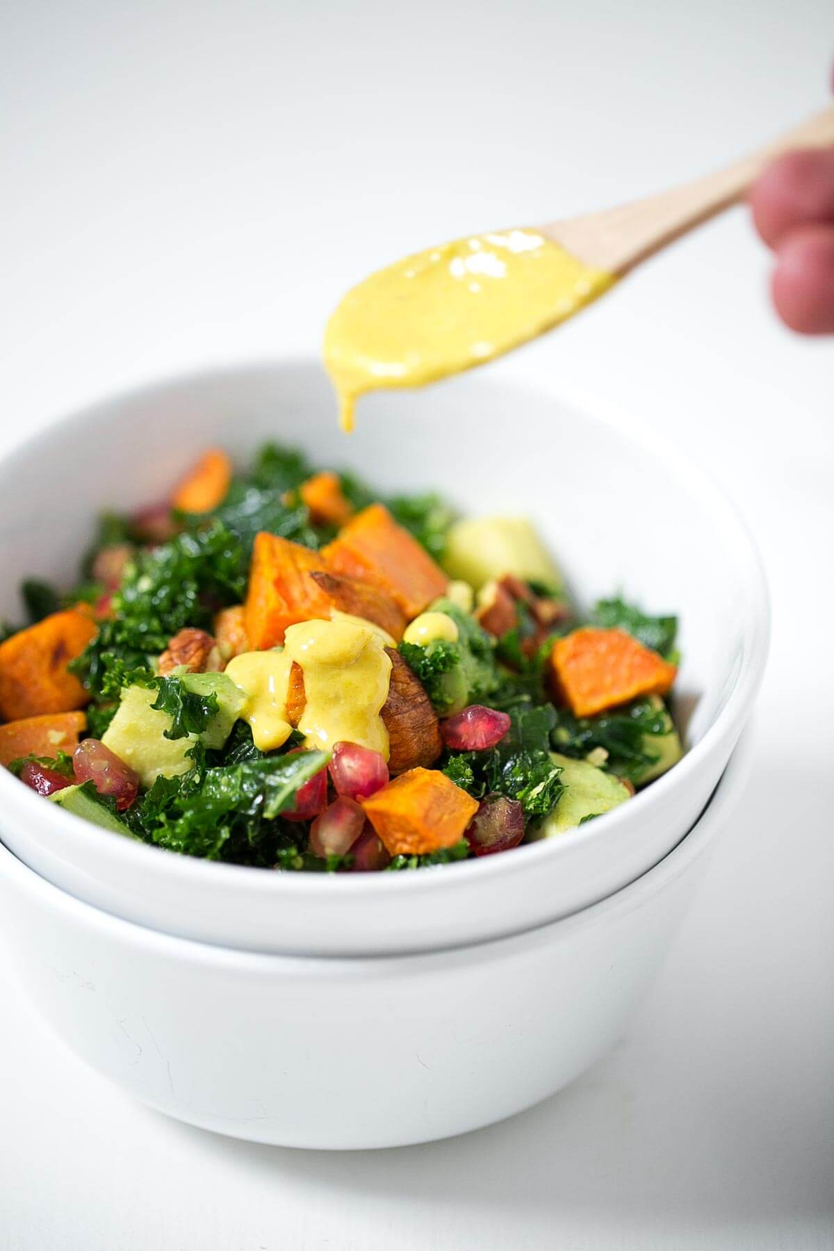 Kale Salad with Tahini and Turmeric Dressing. - Kale salads are perfect for eating outside the home because they hold up very well; in fact, they are more prosperous when the hours go by. Kale Salad with Tahini and Turmeric Dressing. - Kale salads are perfect for eating outside the home because they hold up very well; in fact, they are more prosperous when the hours go by.