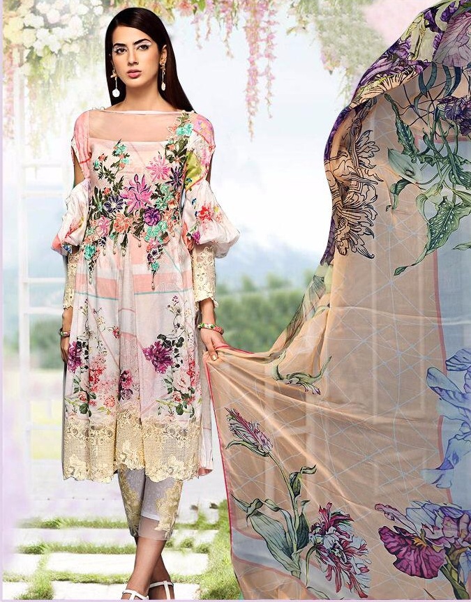 Al Safa Maria b 2 Cambric Cotton pakistani Suits wholesaler