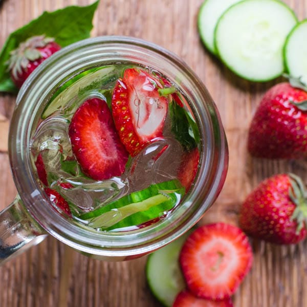 Strawberry Cucumber Basil Detox Water FOOD AND DRINK