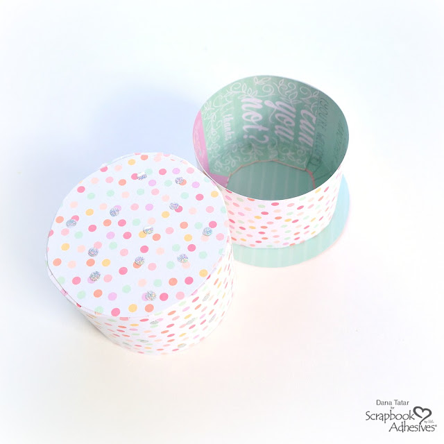 DIY Circle Shaped Gift Box From Patterned Paper