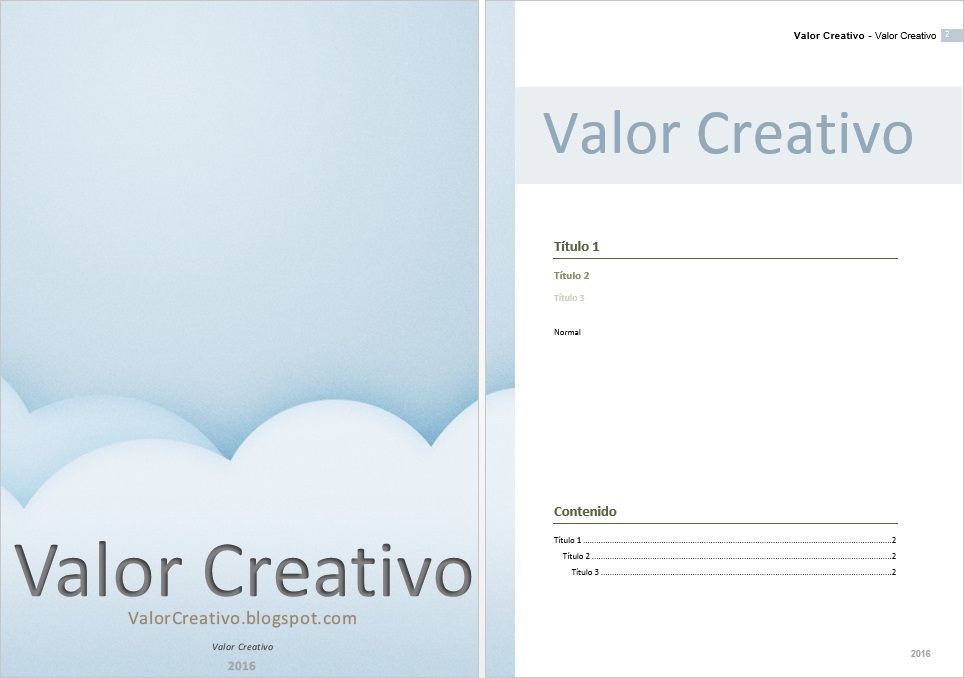 Valor Creativo Plantillas Word 2003 2007 2010 Y 2013