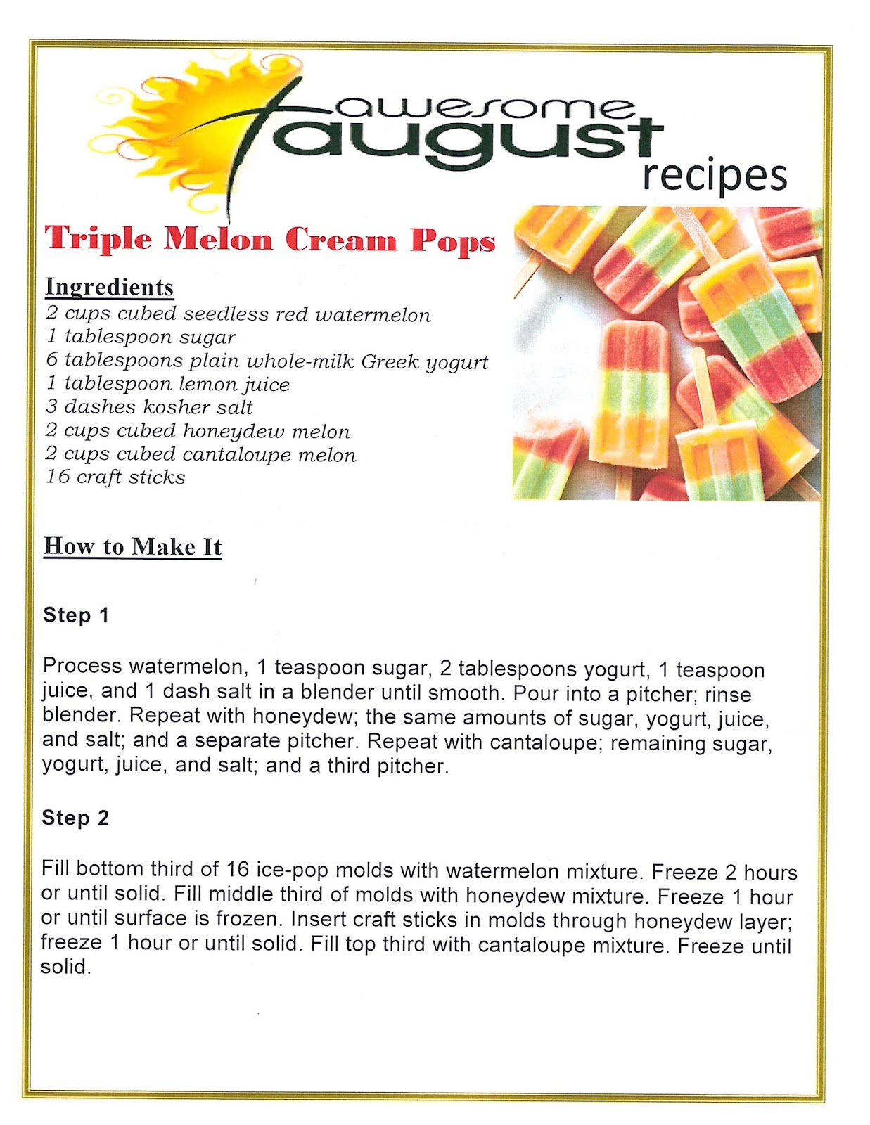 LIBRARIES R KOOL!!! August Recipes of the Month