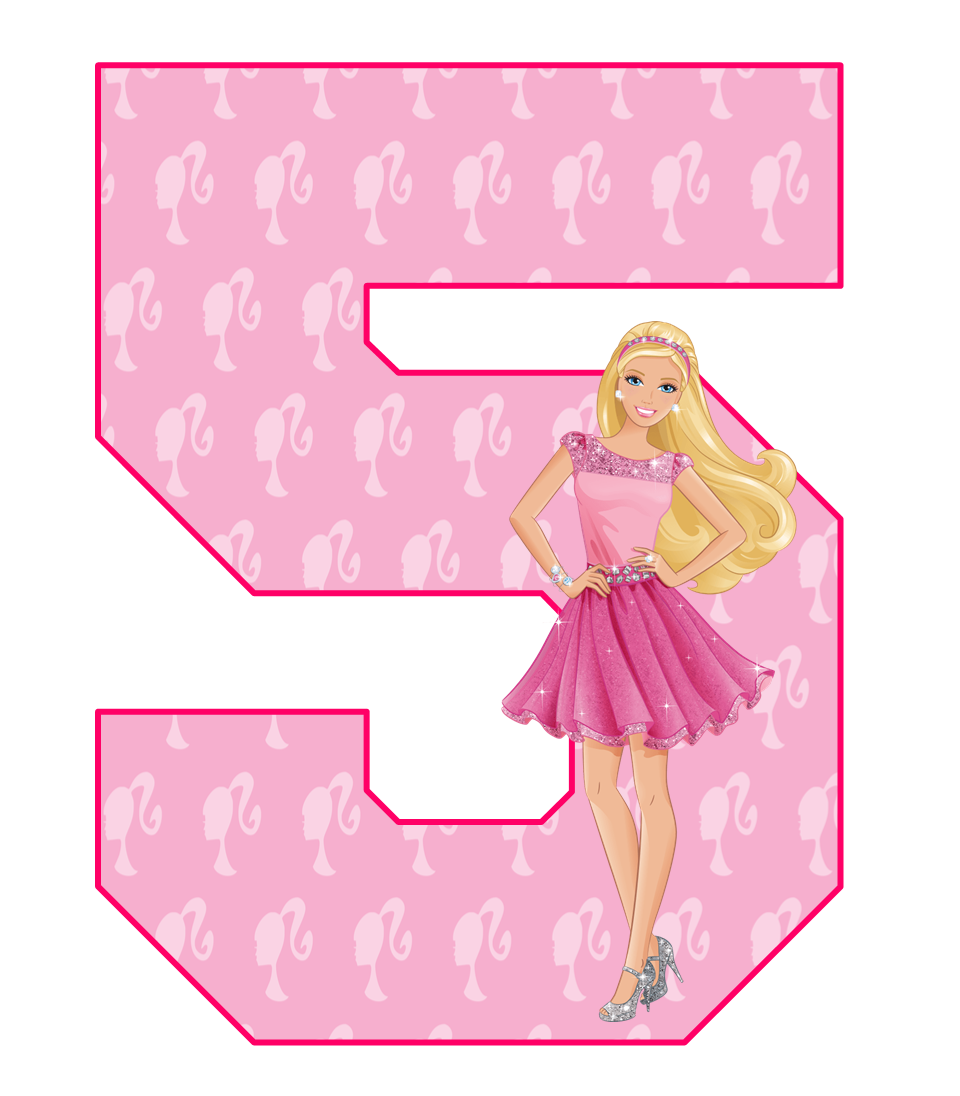 Kits imprimibles gratis Números Barbie