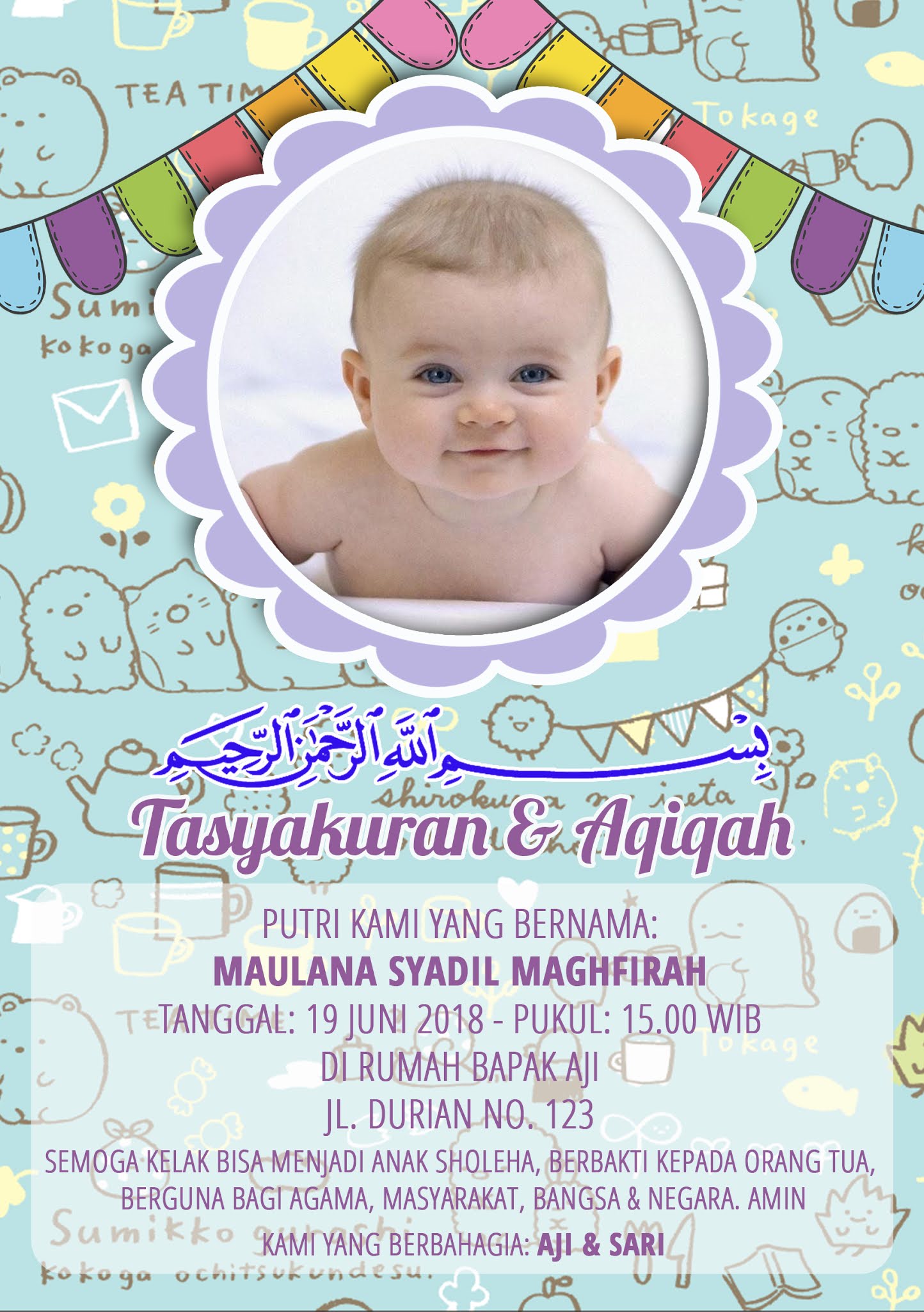 AFIZAH Percetakan Contoh Kartu Aqiqah