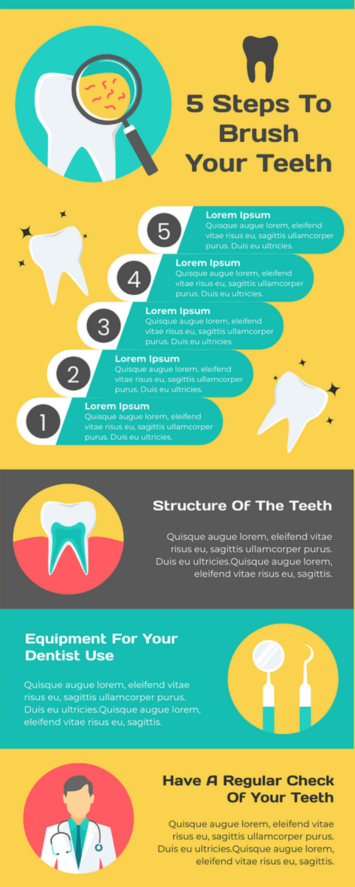 5 Steps To Brush Your Teeth #infographic