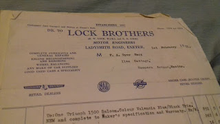 Lock Brothers , Exeter letterhead from 01 February 1971
