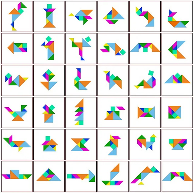 Algumas das figuras feitas com o tangram