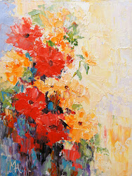 abstract flower flowers oil painting floral paintings modern canvas contemporary peach impressionist florals paint close visit colorful hedger marion painted