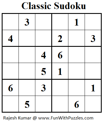 Classic Sudoku (Mini Sudoku Series #26)