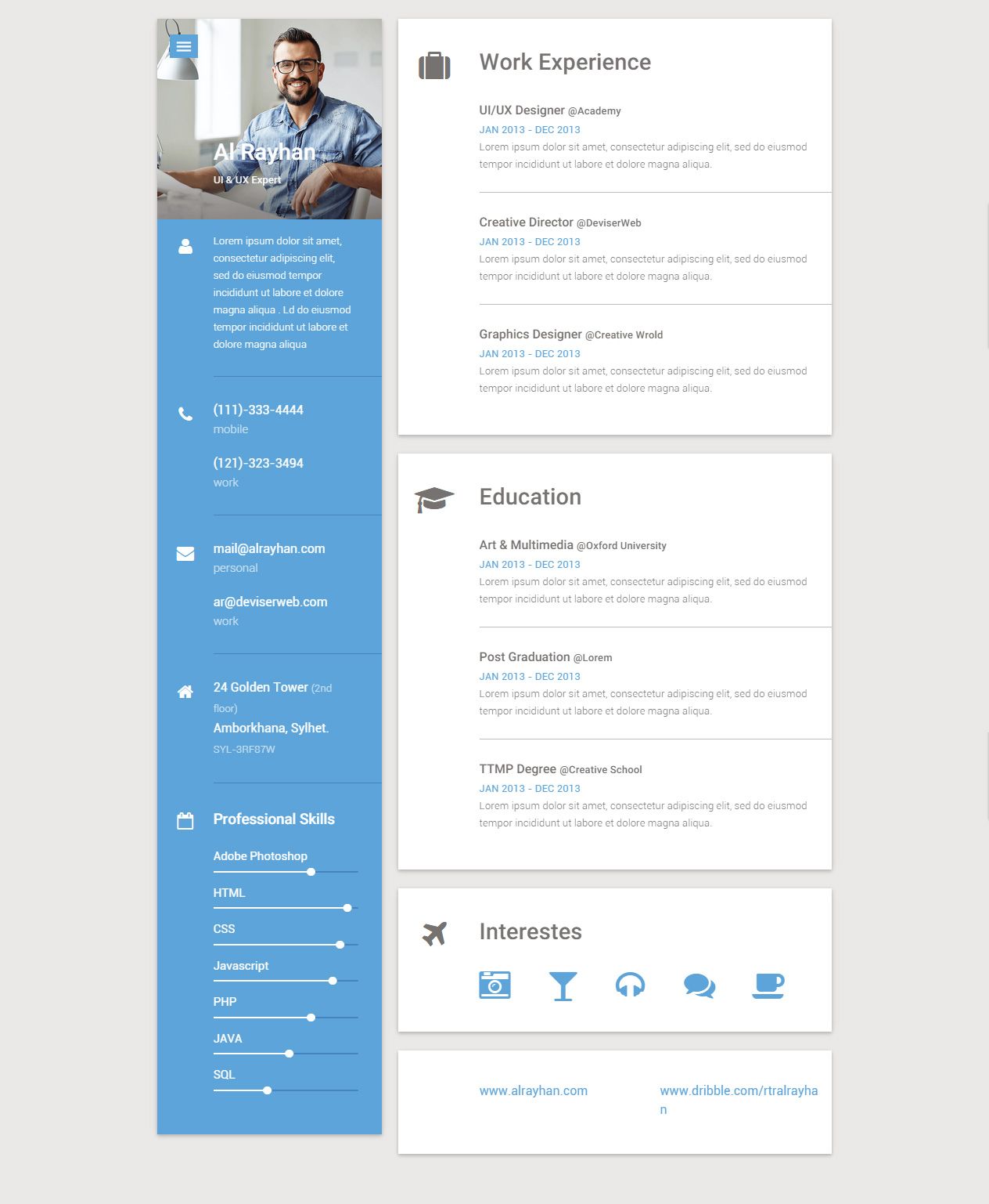 Online Resume Template Html5 - Birthday Letter