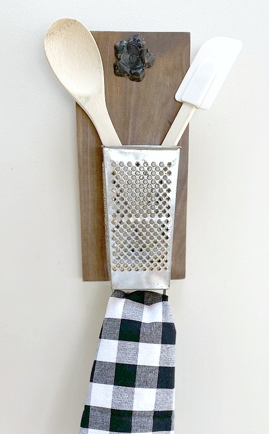 Repurposed Vintage Cheese Grater Organizer