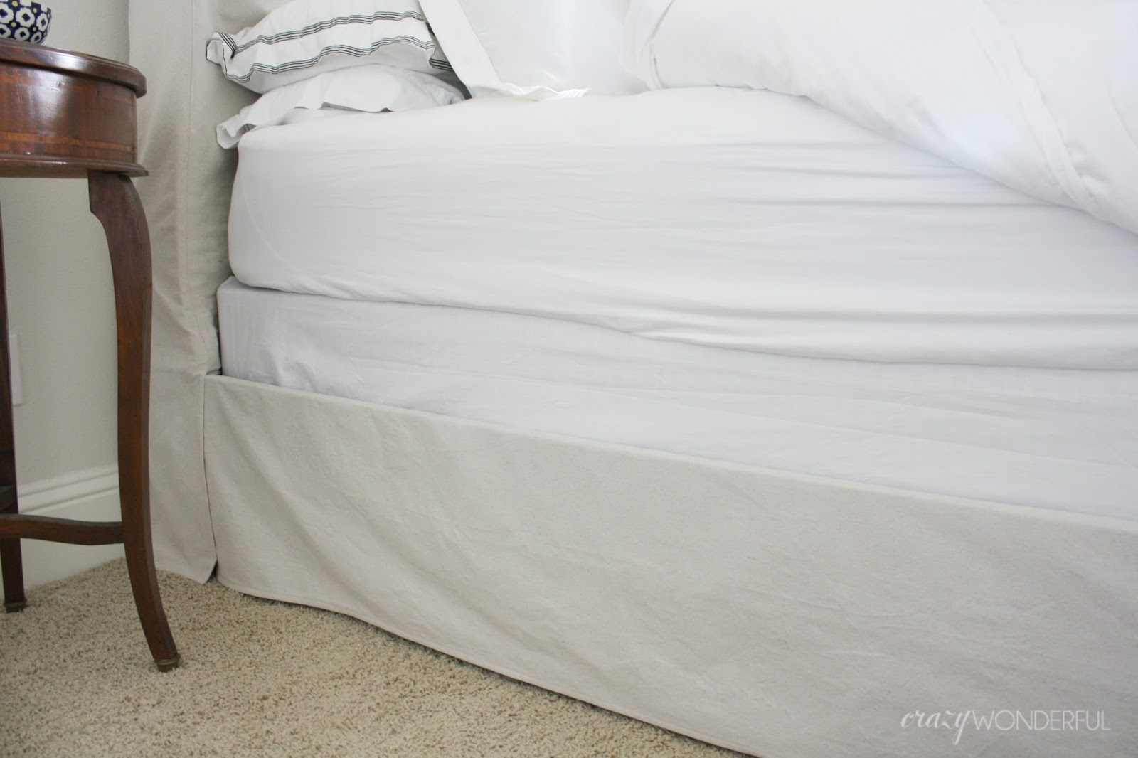 DIY slipcovered sleigh bed Crazy Wonderful