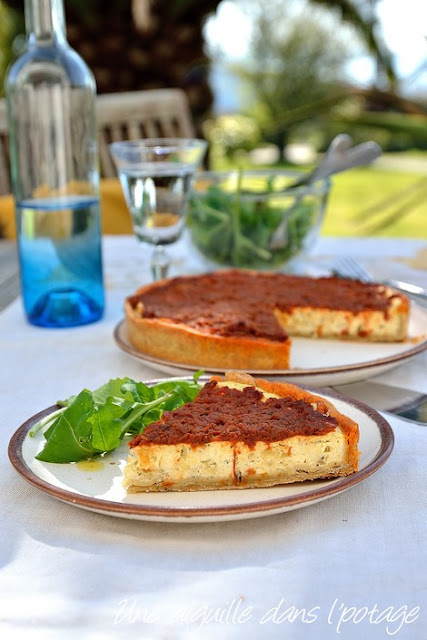 Ricotta-basil-tart-sundried-tomatoes-topping-Ottolenghi 