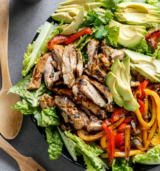 Grilled Chilli Lime Chicken Fajita Salad Foodandcake123