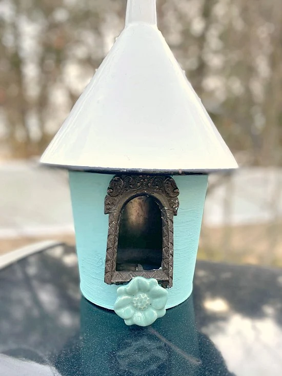 Make a Repurposed Birdhouse with a Funnel and Bucket