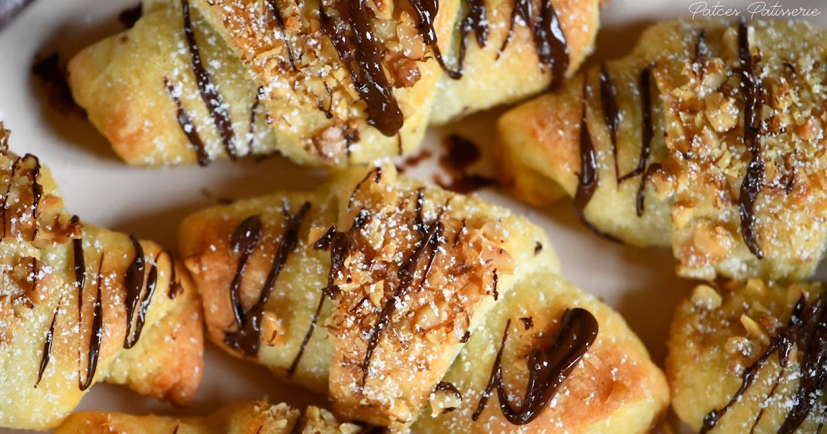 Nuss Nougat Hörnchen mit Quark-Blätterteig