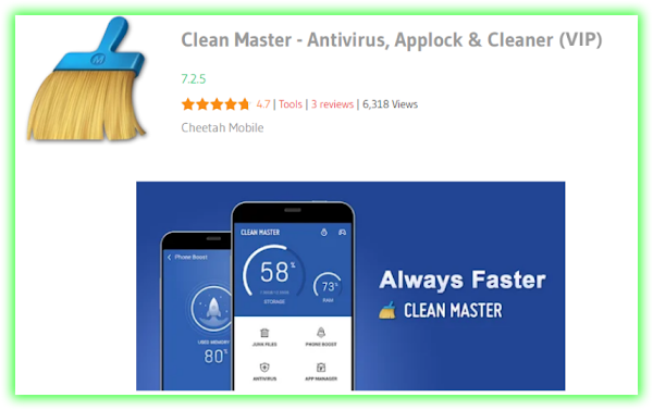 Clean Master:Space Cleaner & Antivirus VIP v7.3.5 Apk!