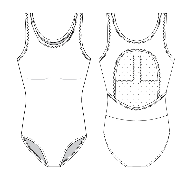 Cygne Swimsuit, sizes 32-52 (cup B to G) , PDF sewing pattern | Hariito