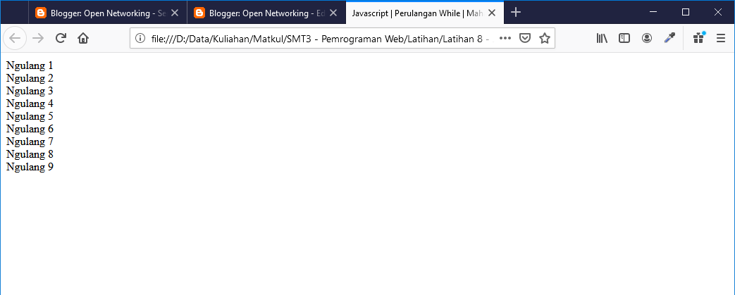 Html Programming 10 Looping Di Javascript Open Networking