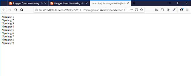 HTML Programming 10 - Looping di Javascript ~ Open Networking