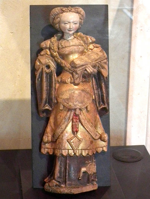 15C Flemish polychrome statuette of of St Agnes, Loches, Indre et Loire, France. Photo by Loire Valley Time Travel.