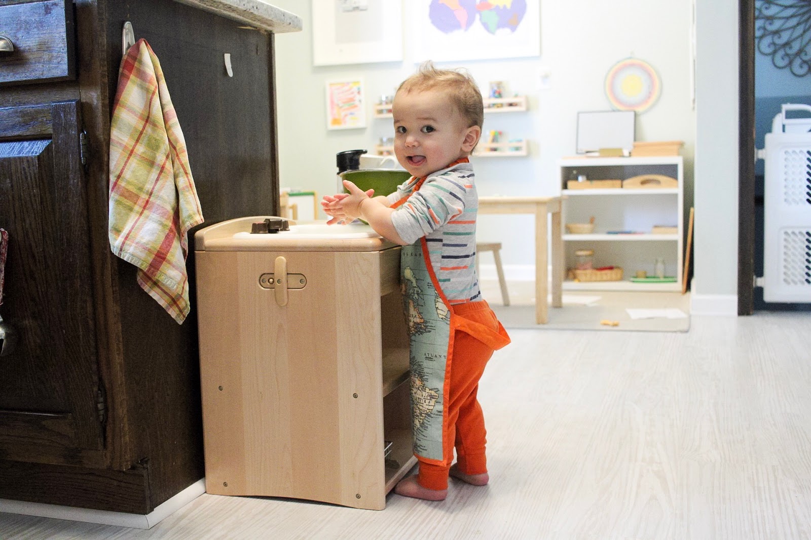 3 Montessori ways to consider adding independent hand washing to your home for your toddler.