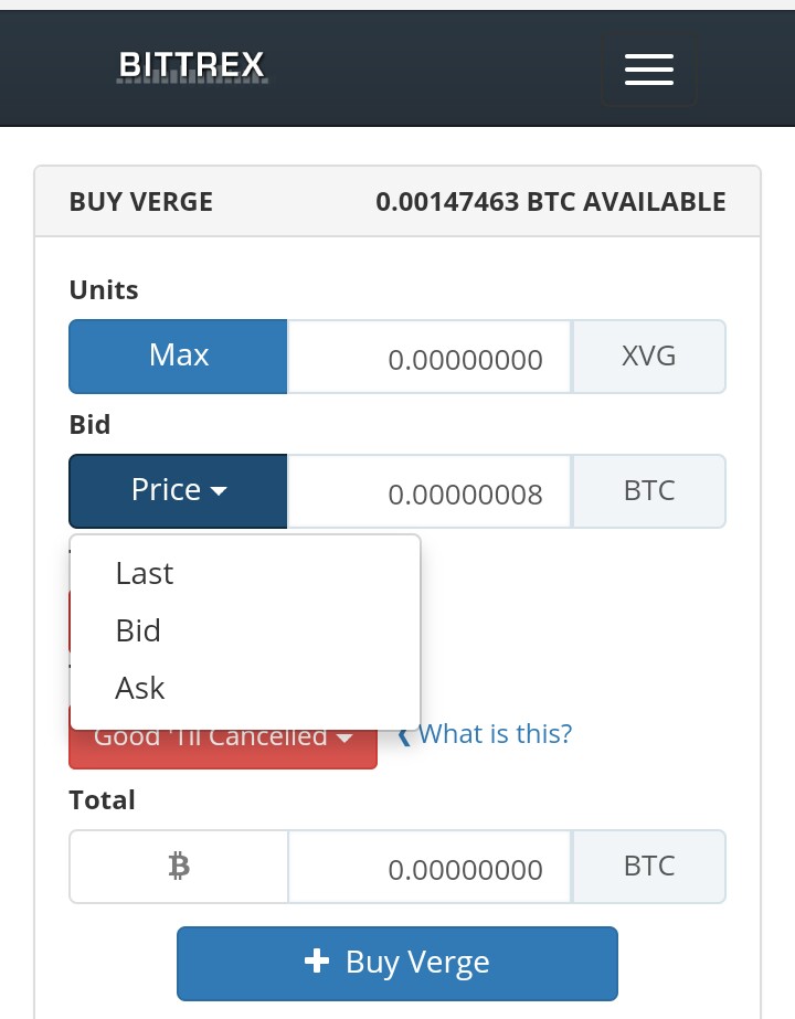 how to buy and sell bitcoin on bittrex