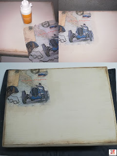 caja de madera con decoupage