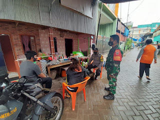 Kompak Atasi Penyebaran Covid, Bhabinkamtibmas dan Babinsa Pattingalloang baru Imbau Protokol Kesehatan