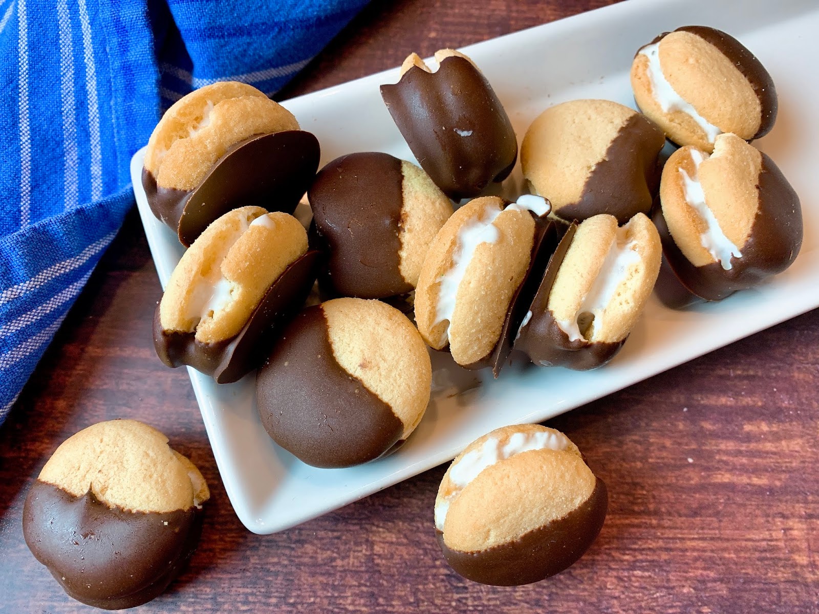 3 Ingredient ChocolateDipped Vanilla Cream Cookies