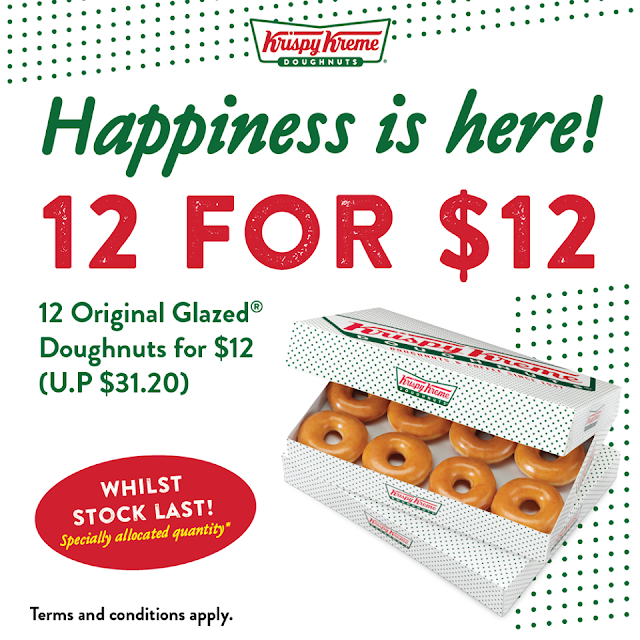 Krispy Kreme 12 for $12 Original Glazed Doughnuts!