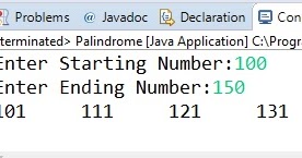 Java Program to Print Palindrome Number in a Given Range image.