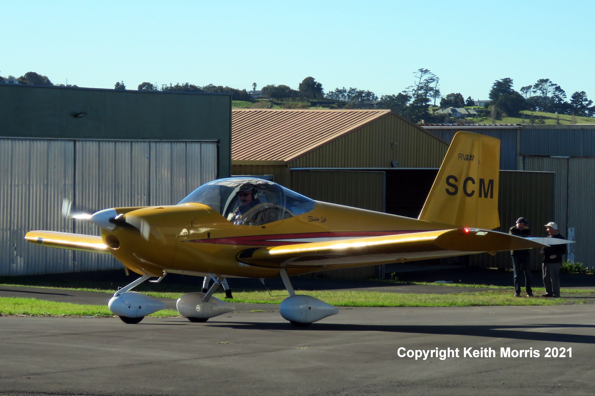 NZ Civil Aircraft First Flight of Vans RV 12 ZKSCM at North Shore 27
